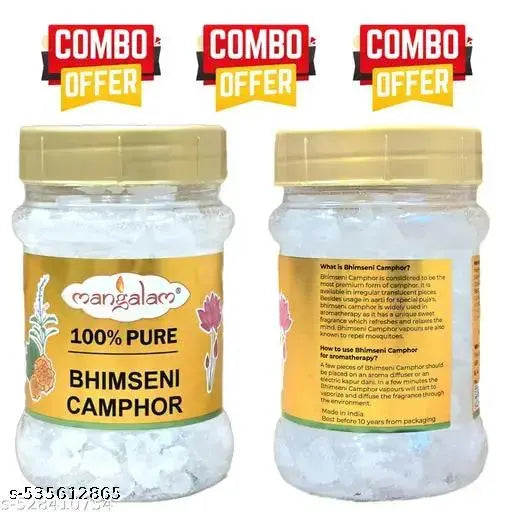 Bhimseni camphorr Pure Kapoor 50g (Pack of 2) Bhimseni Kapur for Puja & Havan | Shudh kapoor for Diffuser & Dani