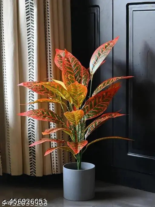Croton Plant 26 Leaves for Home Décor | without pot Lifelike Tropical Leaf Arrangement   with out pot| Faux plant for home | Decorative plant arrangement | Realistic tropical leaves | Lifelike croton leaf | Indoor plant décor | Artificial greenery | Leafy