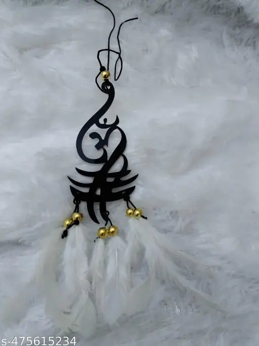 Jiyu Creation Car Hanging Ornament | Dream Catcher for Positive Energy | Rearview Mirror Charm | Home and Temple Decor | Durable Acrylic with Original Feathers