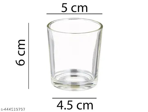 India Glass Votive Tealight Candle Holders - Living Room Side Table Home Decoration (Pack of 6)