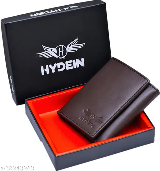 Hydein Brown Genuine Leather RFID wallet ( 9 Card slots)