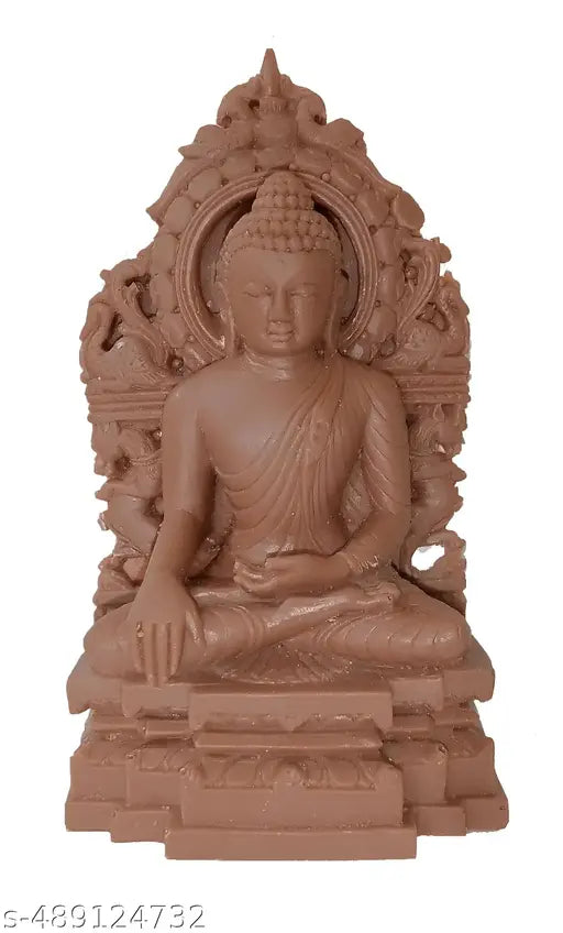 Sitting Lord Buddha Showpiece Decorative Marble Dust  Showpiece  for Home & Office ( B517 )