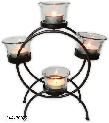 M F Decorwala Jhoola 4-Tilght Holder Glass