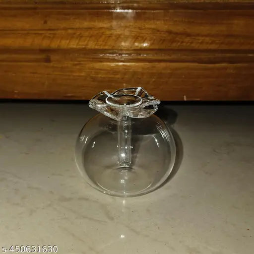 Ani Divine Borosilicate Glass Chambu Diya Enhance Your Space & Well-Being with Glass Diya for Diwali, Navratra