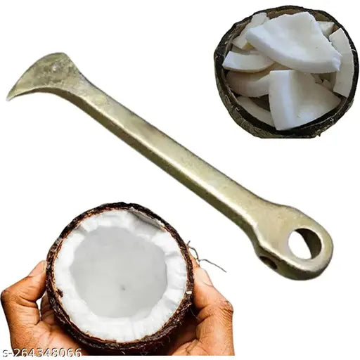 Jayam Traditional Coconut Slicer Cutter | Breaker | Opener Cutter | Peeler | Cracker | Chopper with Strong Iron Handle - Silver