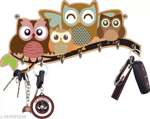 SB Creation Owl Key Holder – Elegant Wall-Mounted Decorative Item for Home Decor