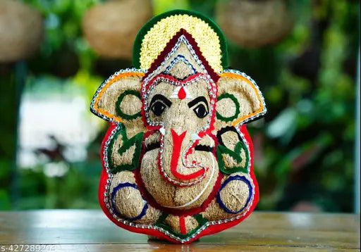 Lord Ganesh Idol Wall Hanging/Pooja Room Hanging made of pure Vetiver Root,14 Inches Ganesh Wall Hanging for Wall Decoration and Gifting