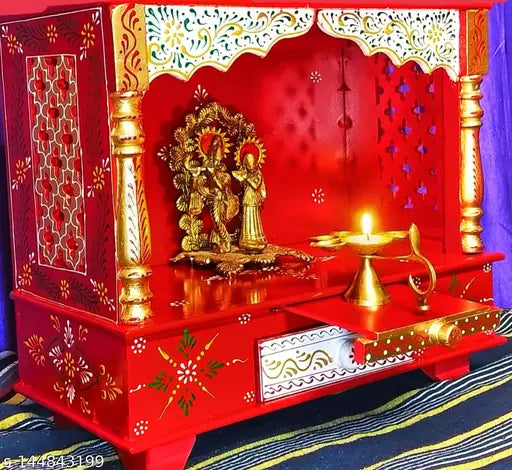 HOME temple wall mount wall hanging Pooja mandir wooden temple aarti Pooja mandir