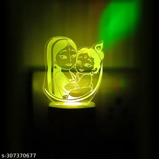Diona Night Lamp Krishna Yashoda Kanna Gopal 3D LED Illusion Multi Color Changing Night Light Birthday,Anniversary,Festival Gift