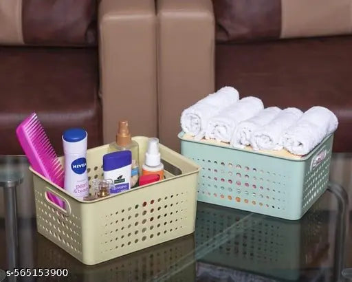 3 pcs Storage Basket for Kitchen, Office, Bedroom, Bath Room (Plastic)