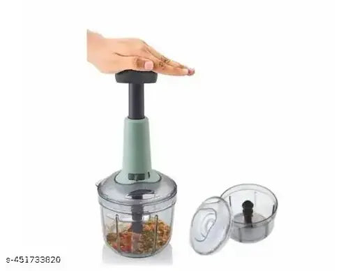 800ml Large Quick & Powerful Hand Held Food Chopper to Chop & Cut Fruits, Vegetables, Herbs, Onions for Salsa, Salad, Pesto, Hummus, Guacamole (Premium) | 3 Stainless Steel Blades