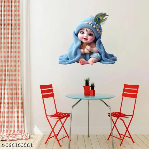 Cute Krishna Baby Krishna Lord Krishna God Krishna Wall Sticker For Kids Room Living Room