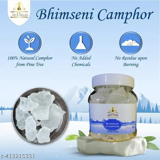 Jallan Pure Natural Bhimseni Camphor 500gm (250x2)| Origical Bhimseni Kapoor