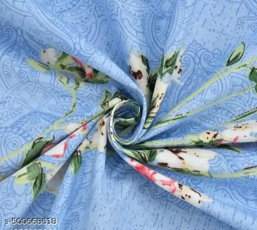 Sunshine Luxurious 5 Pcs Bedsheet Set (1 King Size Bedsheet + 2 Decoratiive Frill Pillow Covers + 2 Decoratve Frill Heart shaped Cushion Covers with Fillers)