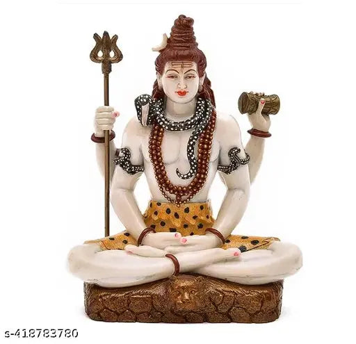 Lord Sitting Shiva Statue for Home & Office Decor II Mandir Puja II Showpiece II Gift Idol II Mahadev II Bholenath II Shankar Ji Shiv ji Murti for Pooja Lord Shiva Statue Figurines Idol Mahadev Sculpture (6inch)