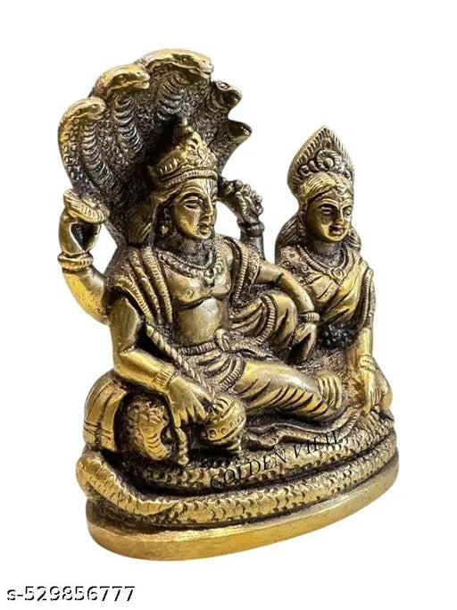 Divine Laxmi Vishnu Idols for Home Temple – Pure Brass Murti Collection