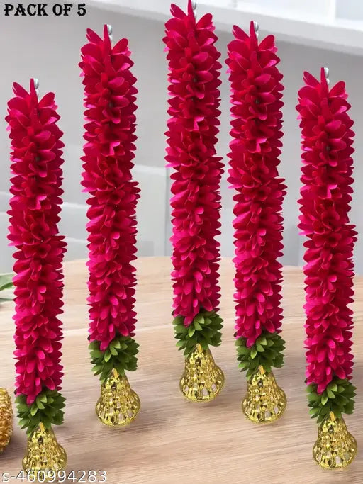 Garland for Decoration  Festive, Wedding, Home Decor  Yellow  Door Decoration  Perfect for Wedding Decoration, Home Wall Hanging, Pooja Mandir, Ganpati, Janmashtami , Diwali Decoration Item  Pack of 5 -Pink