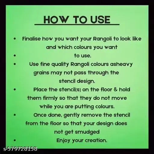 DIY MDF Wood Organic Rangoli Stencils for Floor and Wall Set of 12 pc (4 in x 4 in)