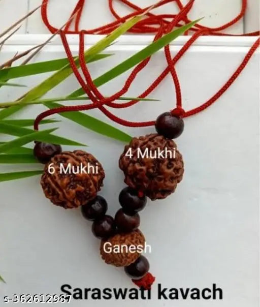 LORD SHIVA METALS Saraswati Rudraksha Kawach/Pendant for Students, Certified Siddha, Sinks In Water For All Rashi