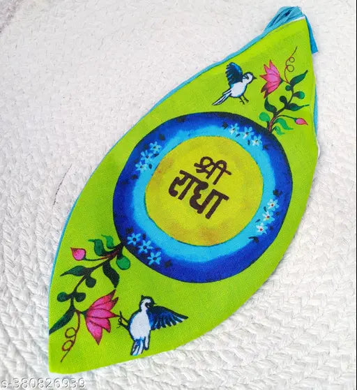 Latest Blue Green Bead Bag Cotton Japa Bag Digital Sri Radha 2 Printed | Japa Mala Bag | Gomukhi | Bead bag for Chanting Iskcon