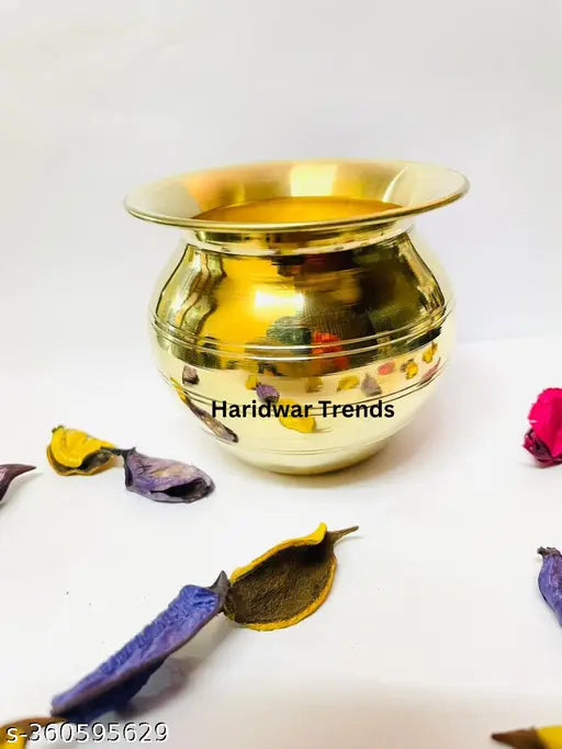 Om Kalash Brass Pot/Lota Pooja Items Indian Lota Traditional Drinkware Water Pitcher Decorations for Pooja, Traditional Rituals, Religious Purpose, Karva-chauth Pooja