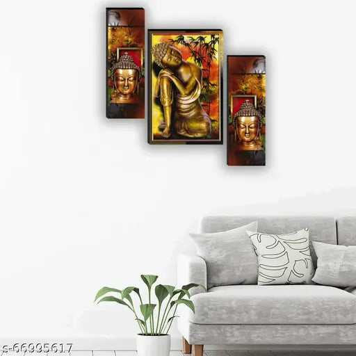 WALLMAX Set of 3 Wall Painting For Living Room Home Decorative Gift Item 12 Inch x 18 Inch Painting (Pack OF 2 Wall Paintings)