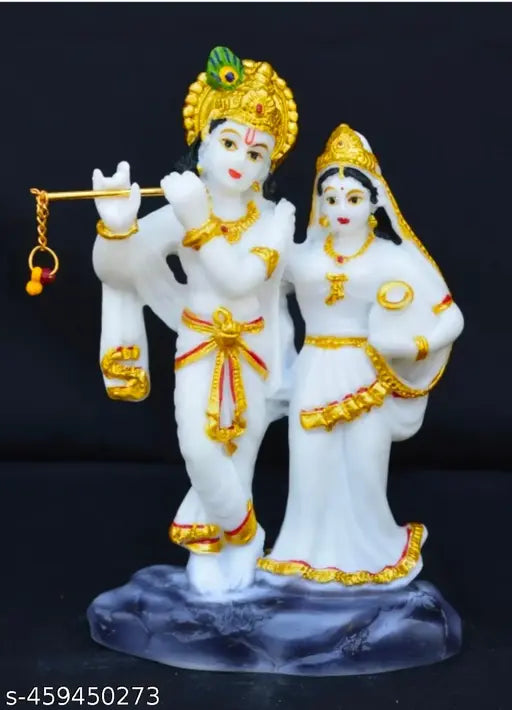 Radha Krishna idol gold white