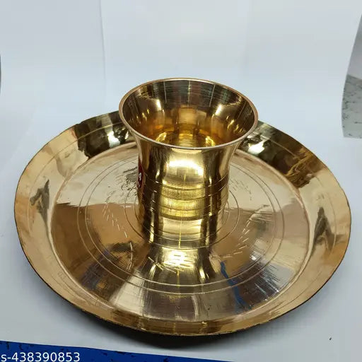 Bronze Thali & Glass