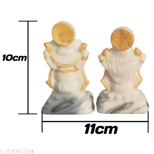 Marble Finish Laxmi Ganesh Idol for Home puja MATA Laxmi Ganesh Ganesha Ganpati golden design Marble Statue Idols Murti for Pooja Room & Gift Items (Polyresin - 10 Cm)  ganesh lakshmi ki murti