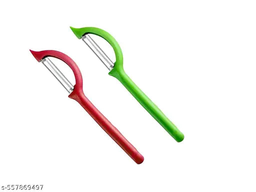 KOHE P-Type Serrated Double Edged Swivel Blade Vegetable & Fruits Peeler Set ( Multicolour, Pack of 2)
