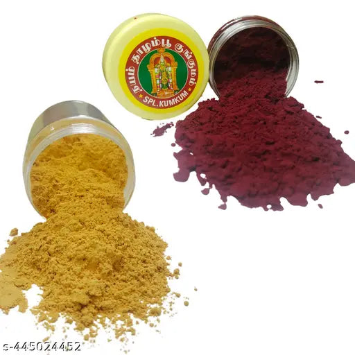 Palani thiruneru & madurai Meenakshi Thazhampoo spl Kumkum (Combo) - 30 gms container (pack of 3) white/santor 15g/Maroon