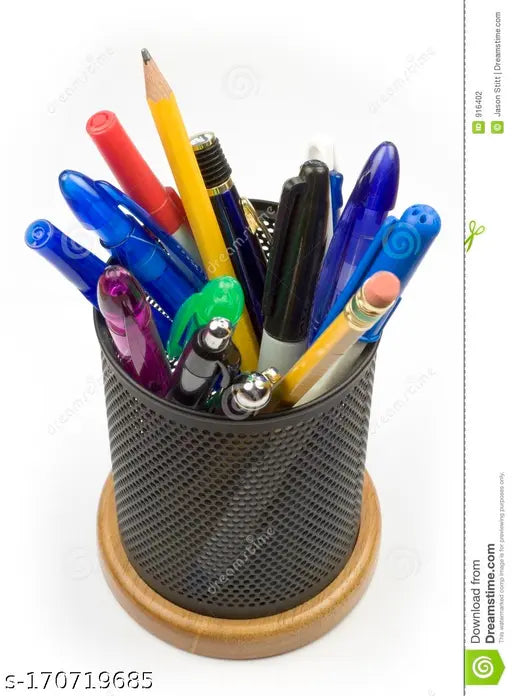 Desk Pen Holder Organizer Stand Cup Desk Office School Stationary Supplies (4 Pcs Round)