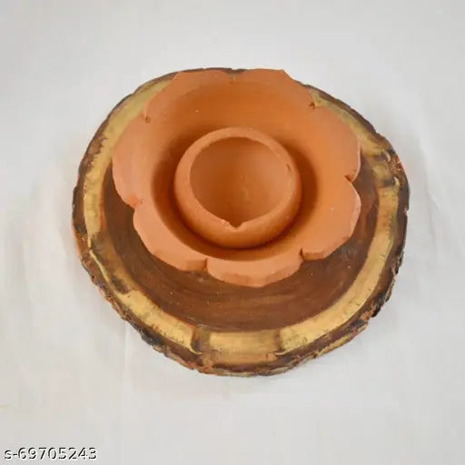Handmade Clay/Terracotta Lotus Diya II Thamarai vilakku II Oil Lamps for Festival puja & Diwali Decoration /karthigai deepam (PACK OF 12)