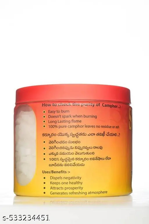 Swastik 100% Pure Camphor Tablets || Natural Kapoor for Daily Pooja, Meditation, Aromatherapy & Air Purification || 500g Jar of Premium Quality  for Spiritual Use & Refreshing Fragrance