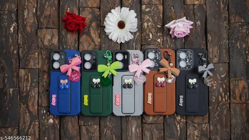 Y01/Y15s/Y15c 4G Aykiz Presented Hanging Cute Keychain Magnetic Stand Strap Back Cover Black