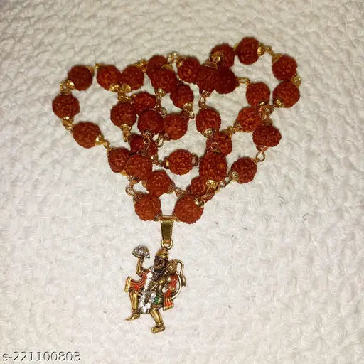 Rudraksha Mala with Hanuman Pendant - Empowering Jewelry for Strength, Protection, and Spiritual Connection | Rudraksha Mala | Hanuman pendant | transformative power | empowering jewelry |