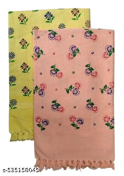 Softrez Premium Printed Bath Towels(Pack of 2) – 100% Cotton | 30x60 Inches | Ultra-Soft & Absorbent | Floral Elegance Collection