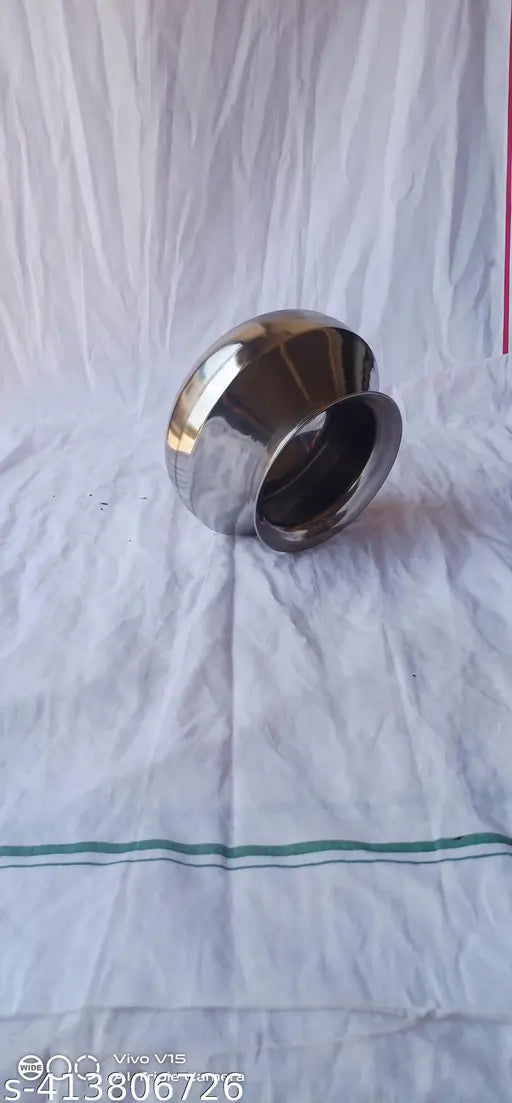 Stainless Steel Heavy Base Sipri Dekchi Handi Bhagona Cooking Degchi for Home and Kitchen 6 N