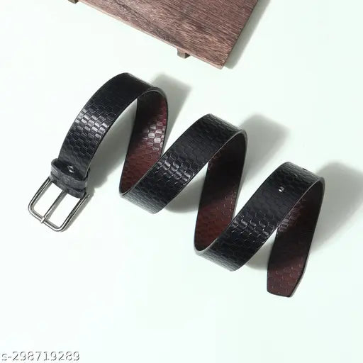 COMBO OF 2 SHOPBREAK Men's Black Formal & Casual Artificial Leather Belts