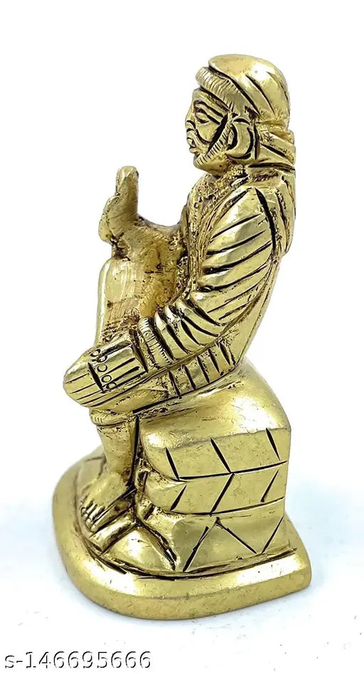 Achleshwar Pure Ashtadhatu Sai Idol/Shridi wale Sai Baba in Sitting Position|Office||Home||Temple||Gift|Handcarved Superfine Finish Lacquer Coated