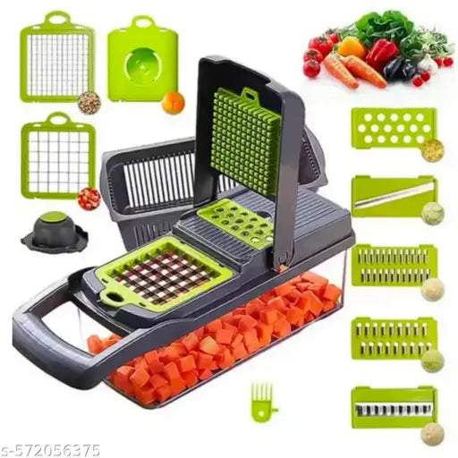 14 in 1 Multipurpose Chopper, Fruits & Vegetable Cutters Grater Peeler Chipser, Unbreakable Food Grade , Chopper for Kitchen | Easy Push to Clean Button Slicer Dicer