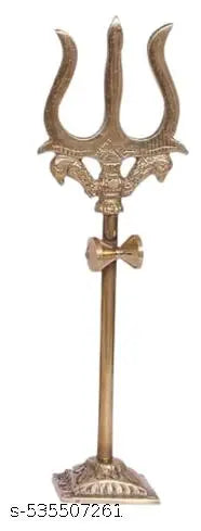 A&S VENTURES Tilak Marble Shivling Idol with Nandi and Brass Trishul – Handcrafted Lord Shiva Statue for Pooja Room, Home Temple Décor, Abhishekam & Spiritual Giftv