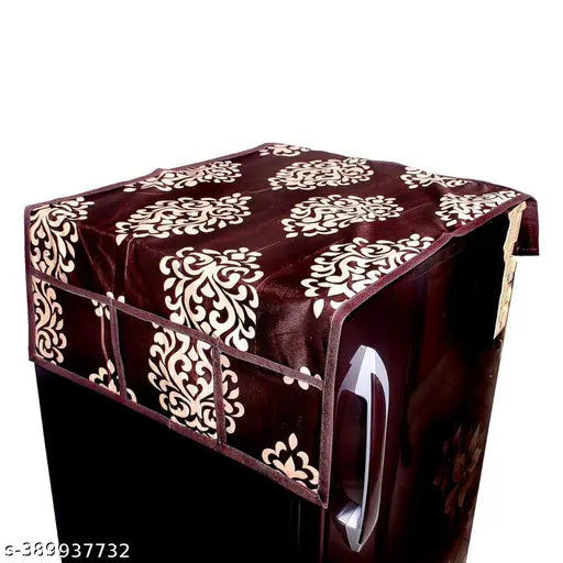 Combo Fridge Top Cover(21 X 39 Inches), Fridge Handle Covers (12 X 6 Inches)+ 4 Fridge Mats (11 X 17 Inches), 5 Piece Set