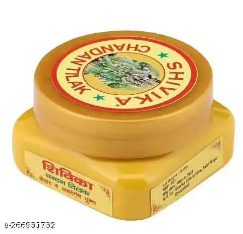Shivika Yellow Chandan Tilak 70Gm Shivika Chandan Tilak for Pooja and Hawan Tilak (70 Gm, Yellow Color)
