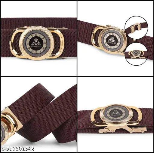 Men Casual, Formal, Party Black Nylon Belt