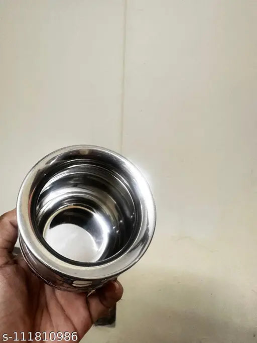 Expresso Heavy Stainless Steel Water Storage Lota/Kalash/Chambu/Tumbler for Pooja/Pongal/Marriage/Karvachauth - 450 ml, Silver