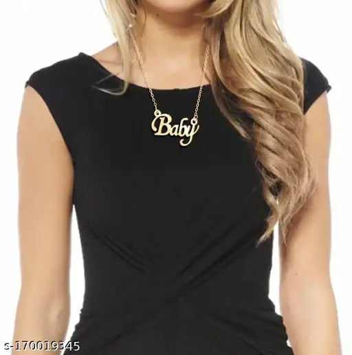 Baby Name Letter Locket Necklace Chain For Boyfriend girlfriend Brass, Copper, Gold-plated Steel, Stainless Steel Pendants & Lockets