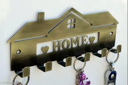 Staineless steel Multi-hook key holder for better organization || Modern home decor key holder || 6-hook key holder || Decorative metal key holder ||