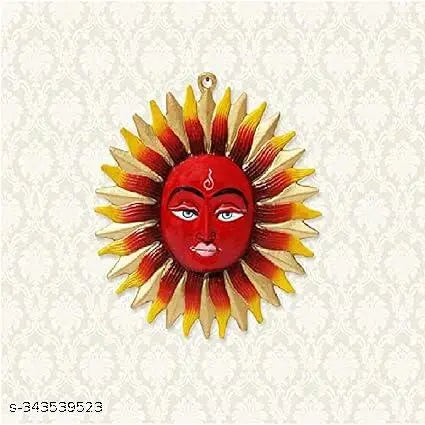 Shree Girraj Ji Traders Metal Vastu Feng Shui Surya Shakti Sun Face Idol Wall Hanging-Good Luck Metal Surya Statue