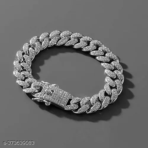 Stylish Bracelet For Men Women Gold Plated American Diamond Studded Charming Golden Bracelets For Women Girls Men Boys Jewellery Accessories Love Gifts
